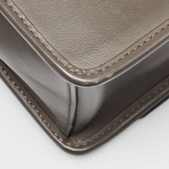 Fendi Grey Leather Kan I F Logo Shoulder Bag - Picture 4 of 12